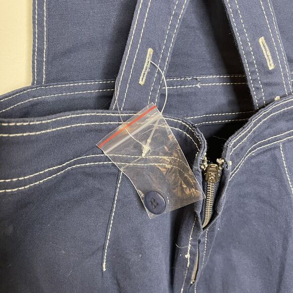 MODCLOTH Women's Blue Pinafore Overall Bib Dress Large Pockets Sz 6 NEW - Picture 5 of 7